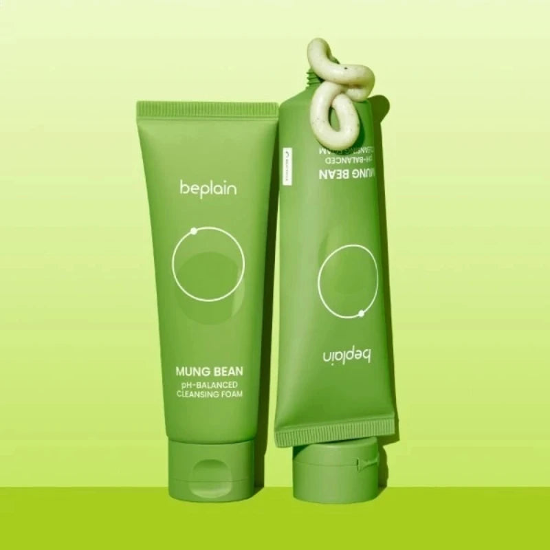 Korean Beplain Mung Bean Pore Serum,Deep Pore Cleansing Foam,Makeup Remover Oil and Clay Mask Facail Firming Skin Care Products