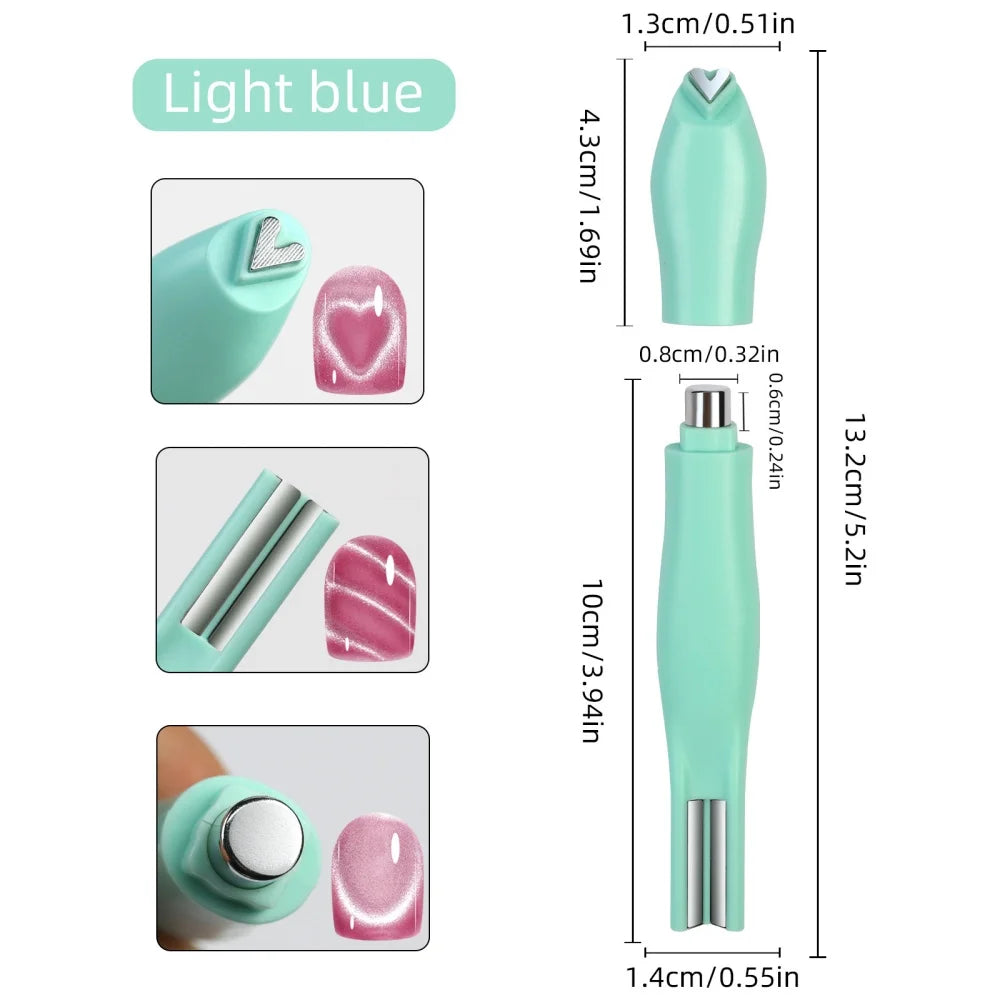 3-in-1 Multifunctional Magnetic Cat's Eye Nail Magnetic Stick 130mm Super Strong Gel Polish Magnet Pen Large Cylinder Magnetic