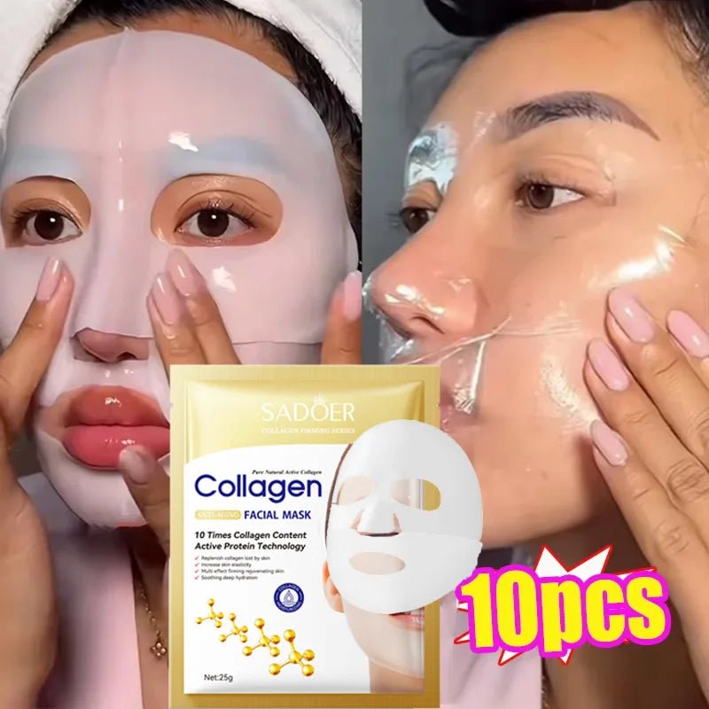 Sontob™ Collagen Facial Mask (10PCS) – Anti-Aging, Hydrating & Firming | Korean Beauty