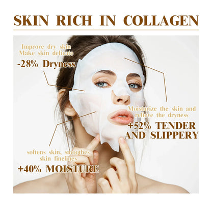 Sontob™ Collagen Facial Mask (10PCS) – Anti-Aging, Hydrating & Firming | Korean Beauty
