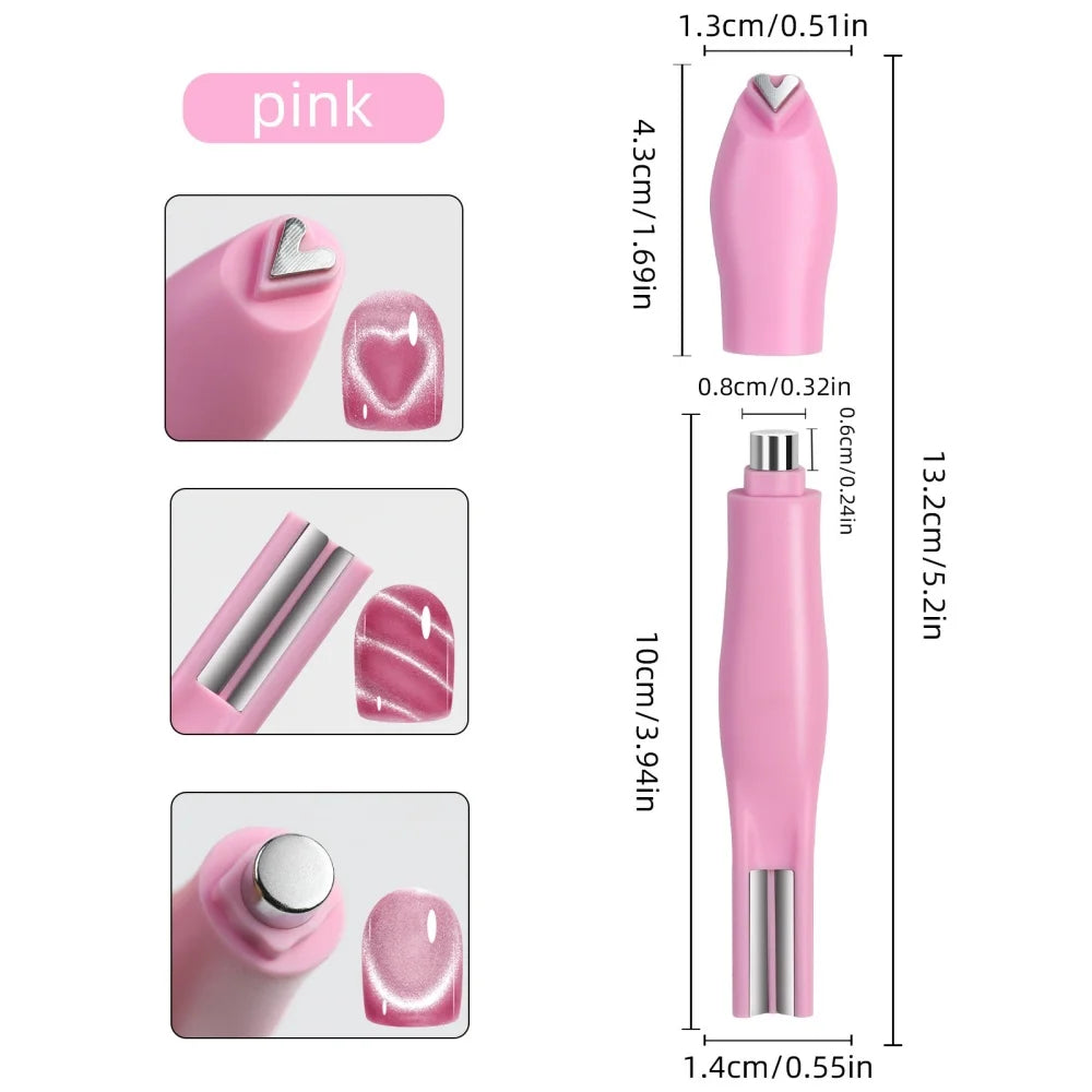 3-in-1 Multifunctional Magnetic Cat's Eye Nail Magnetic Stick 130mm Super Strong Gel Polish Magnet Pen Large Cylinder Magnetic