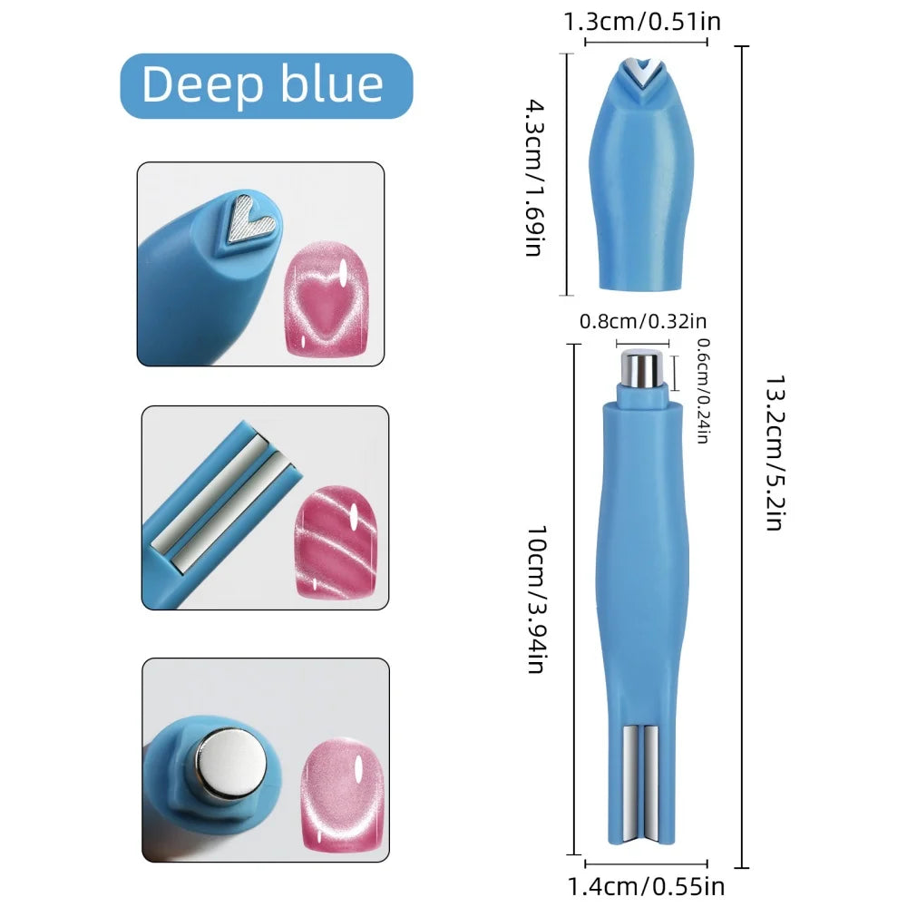 3-in-1 Multifunctional Magnetic Cat's Eye Nail Magnetic Stick 130mm Super Strong Gel Polish Magnet Pen Large Cylinder Magnetic