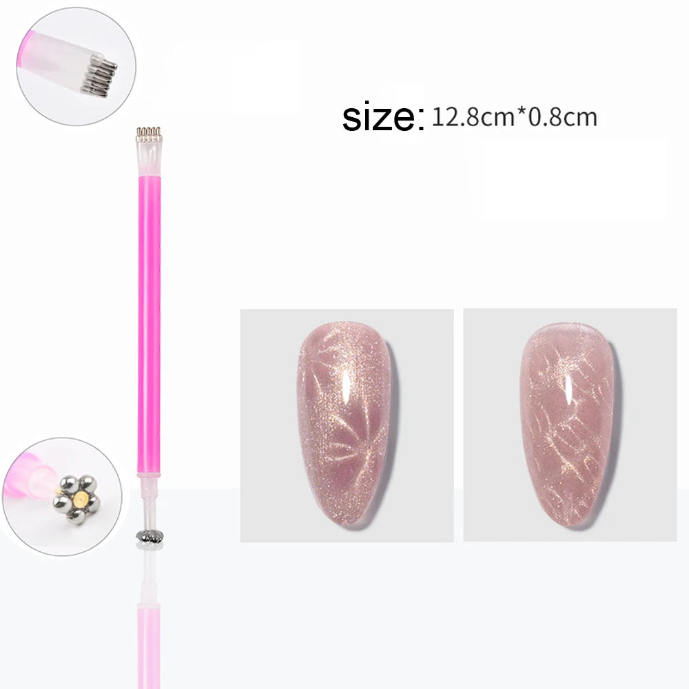 3-in-1 Multifunctional Magnetic Cat's Eye Nail Magnetic Stick 130mm Super Strong Gel Polish Magnet Pen Large Cylinder Magnetic