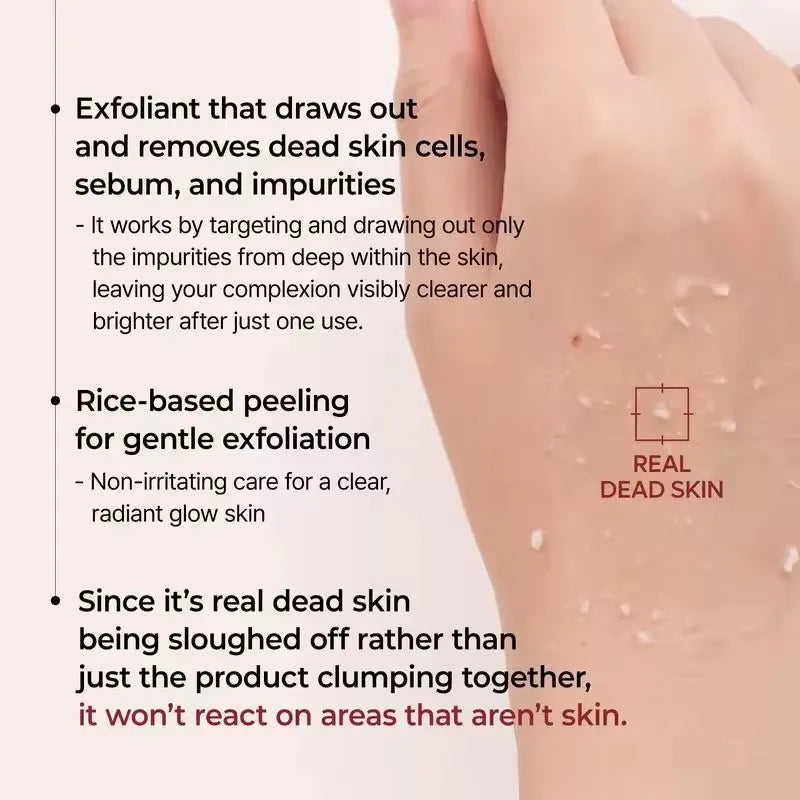 Exfoliant Black & White Rice Ampoule Facial Serum Peel Shot Exfoliating Brightening Remove Dead Skin Blackhead AHA BHA 30ml