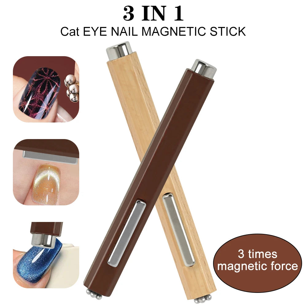 3-in-1 Multifunctional Magnetic Cat's Eye Nail Magnetic Stick 130mm Super Strong Gel Polish Magnet Pen Large Cylinder Magnetic